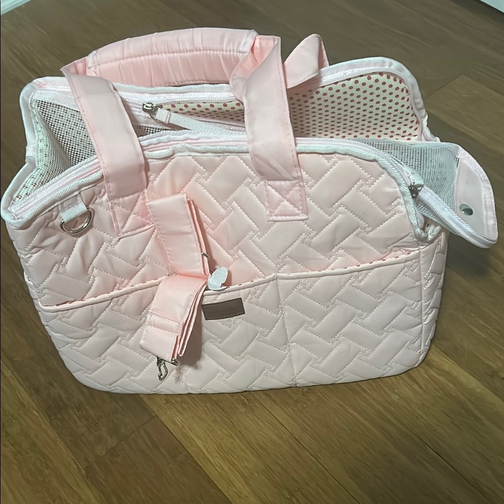 Pink Quilted Dog Carrier
